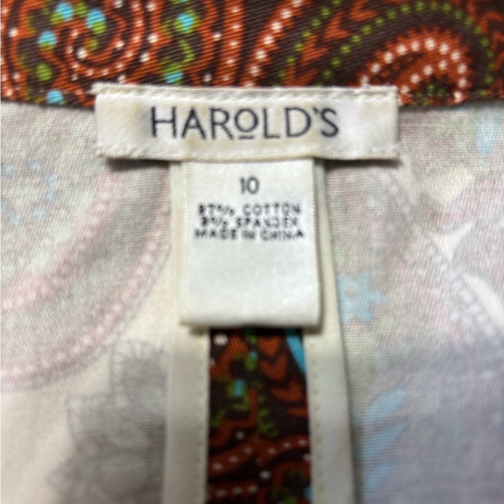 Harold’s Paisley Cotton Stretch Blazer Jacket Women’s Size 10 Boho Vtg - Picture 5 of 7